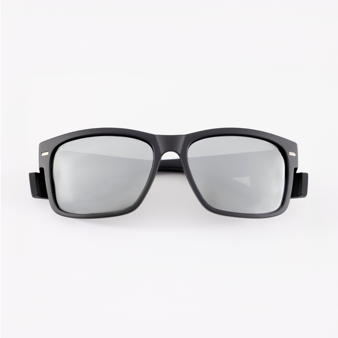 Kenneth Matte Black Frame / Silver Mirror Polarised Lens Safety Glasses