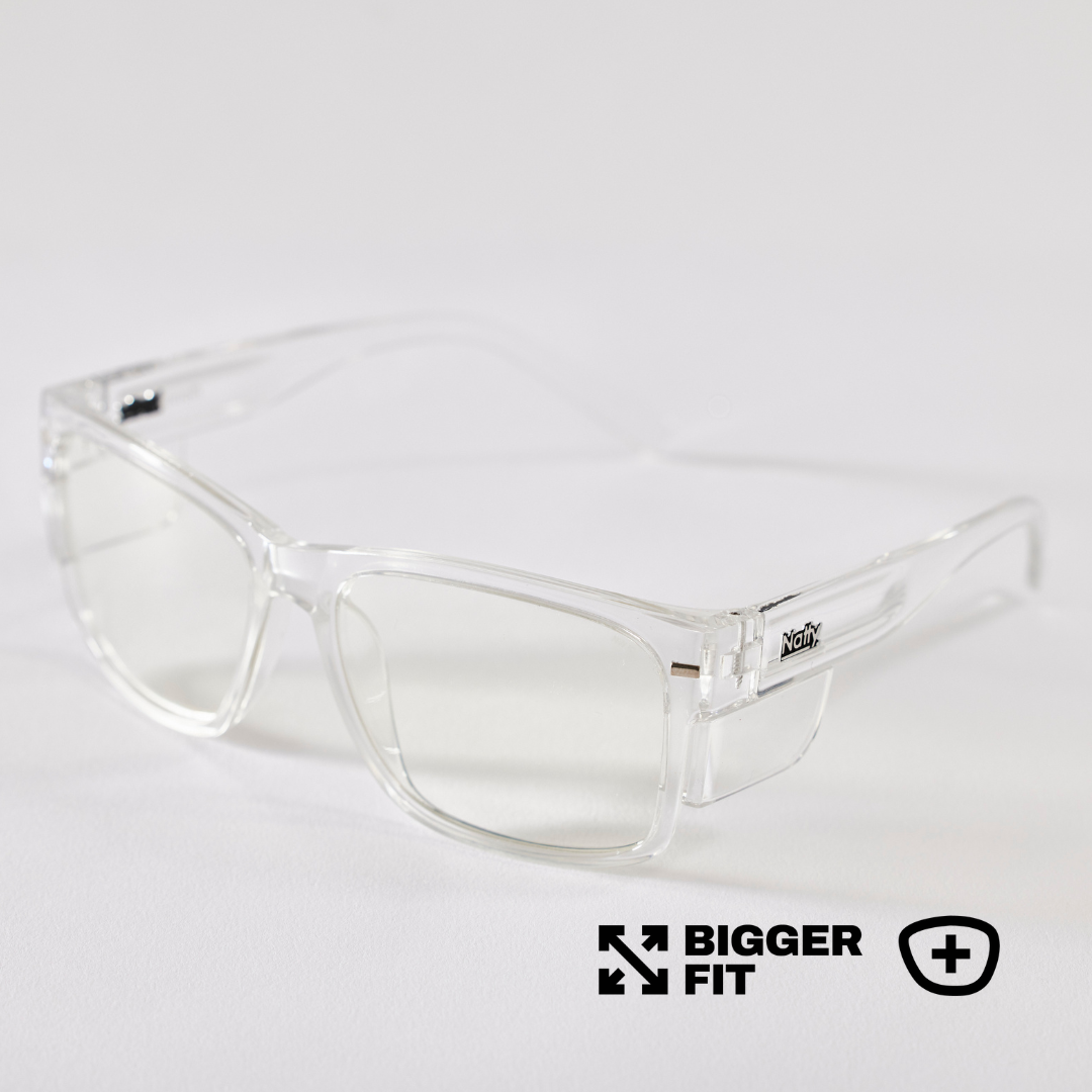 BIG Kenneth Clear Frame Prescription Safety Glasses