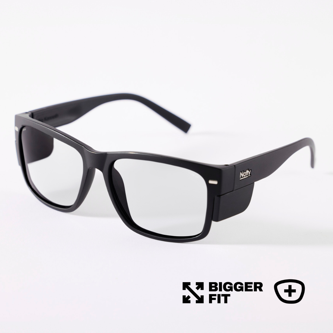 BIG Kenneth Matte Black Frame Prescription Safety Glasses