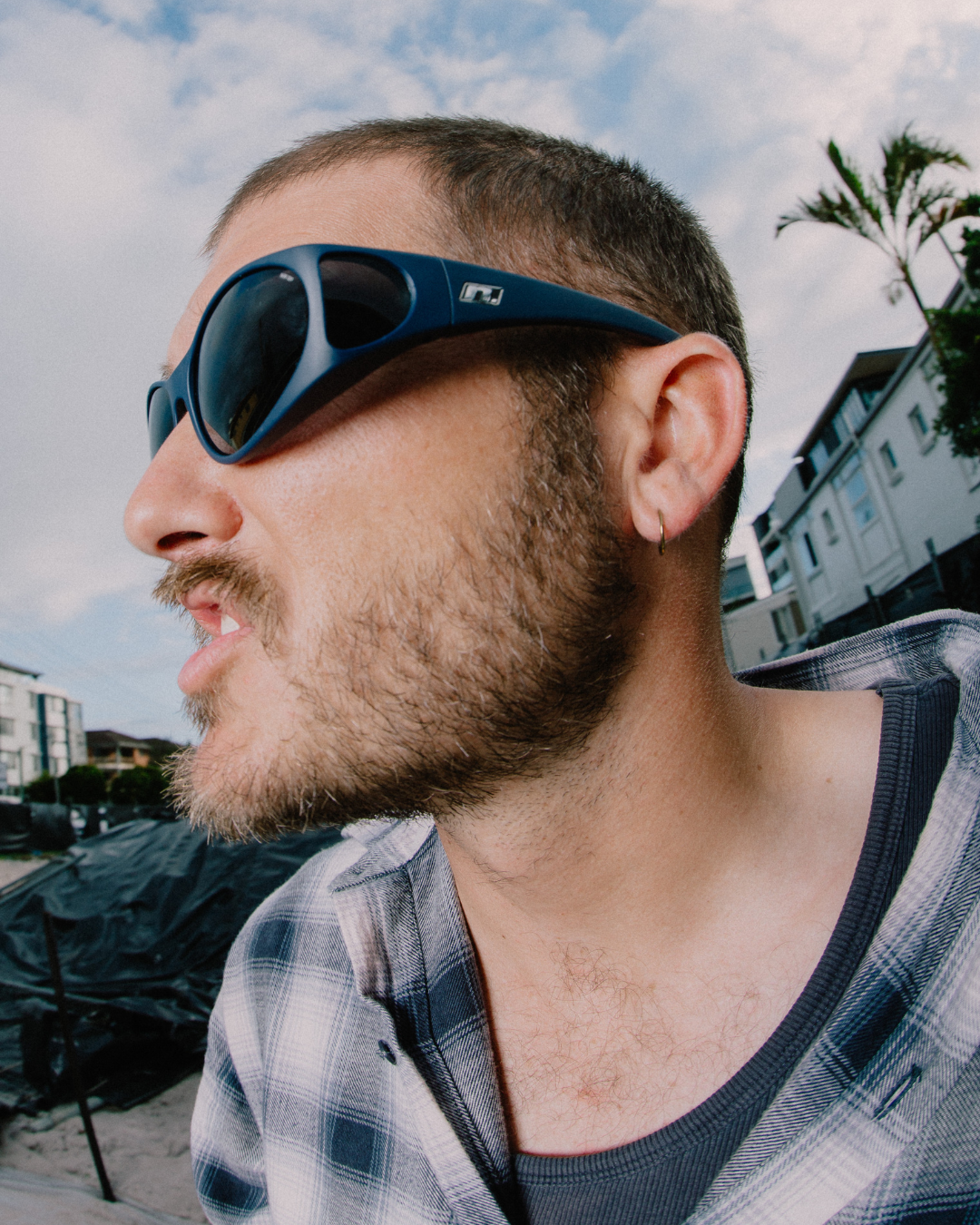 Griffs Matte Blue Polarised Safety Glasses