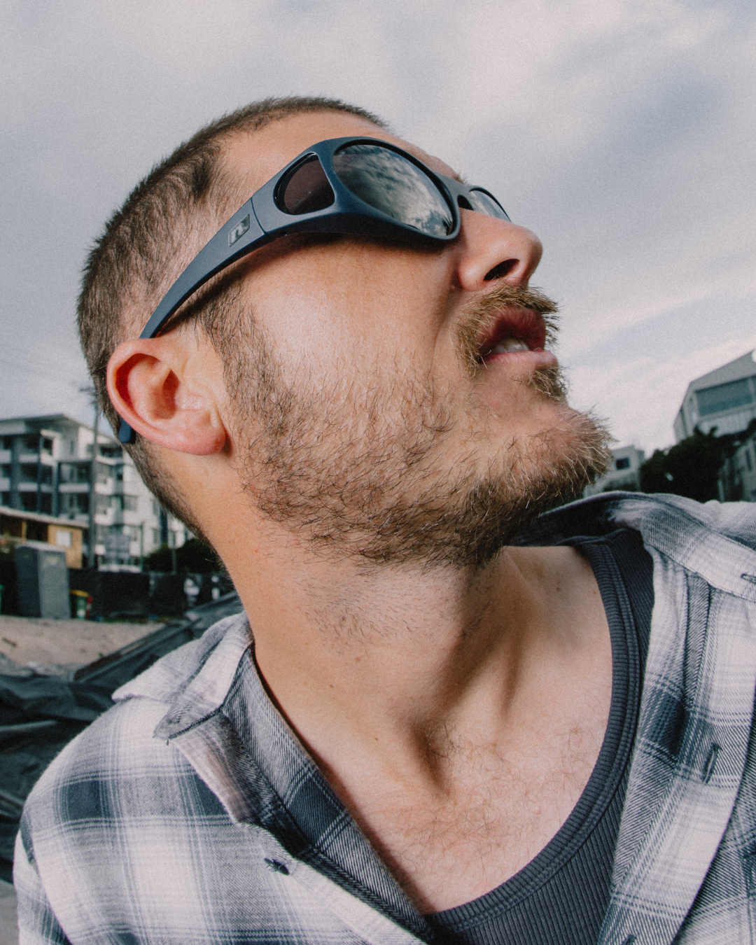 Griffs Matte Blue Polarised Safety Glasses
