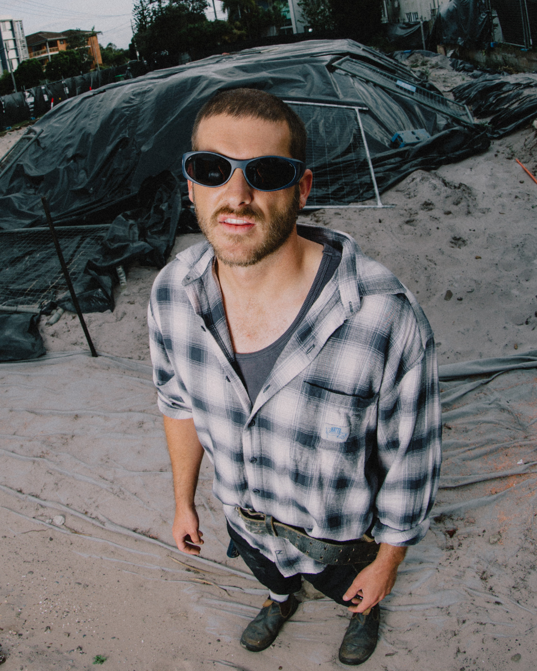Griffs Matte Blue Polarised Safety Glasses