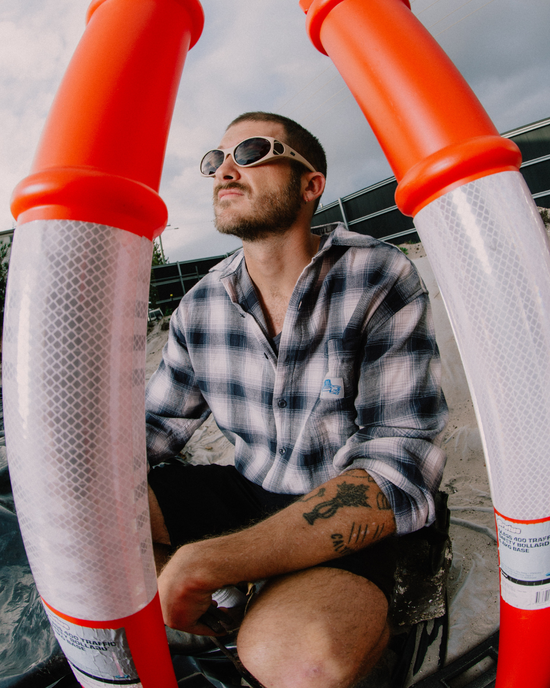 Griffs Matte Bone / Brown Polarised Safety Glasses