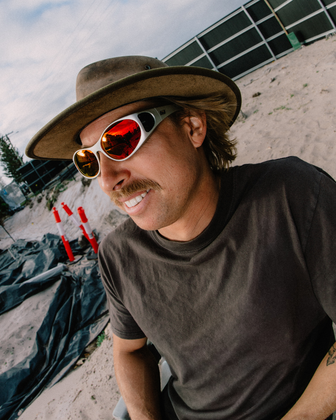 Griffs Matte Silver / Red Mirror Safety Glasses