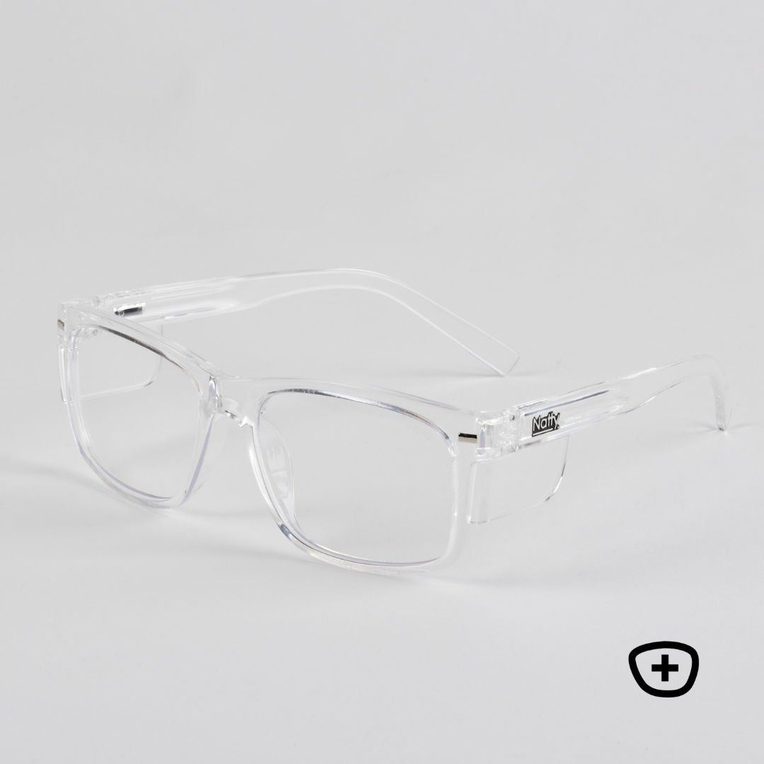 Kenneth Clear Frame Prescription Safety Glasses