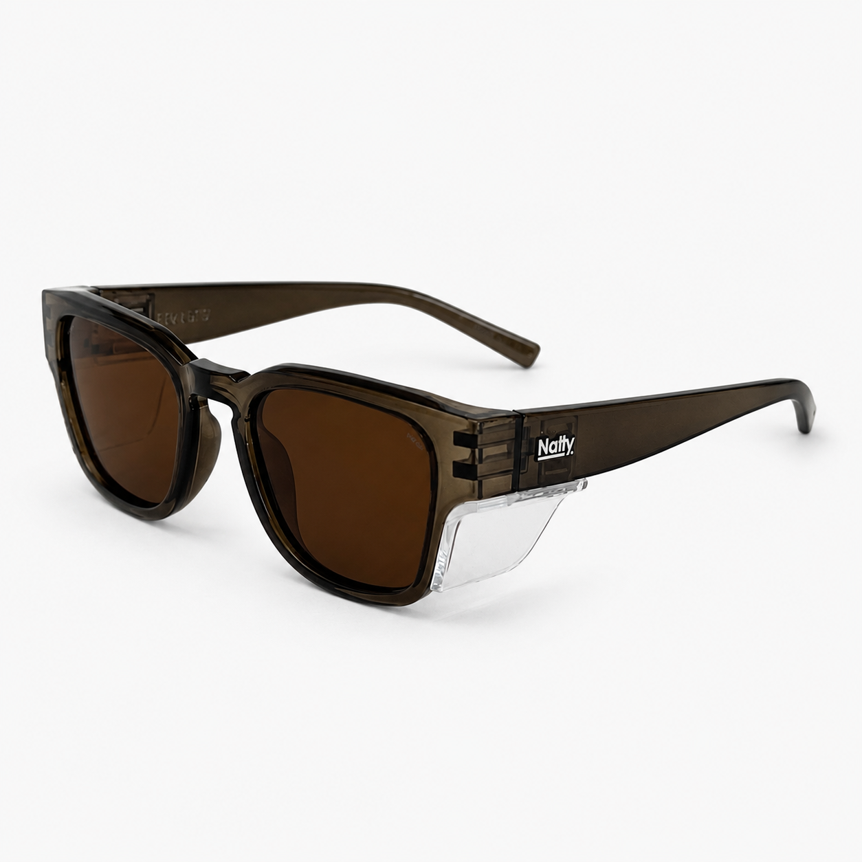 Franks Olive Frame / Brown Polarised Safety Glasses