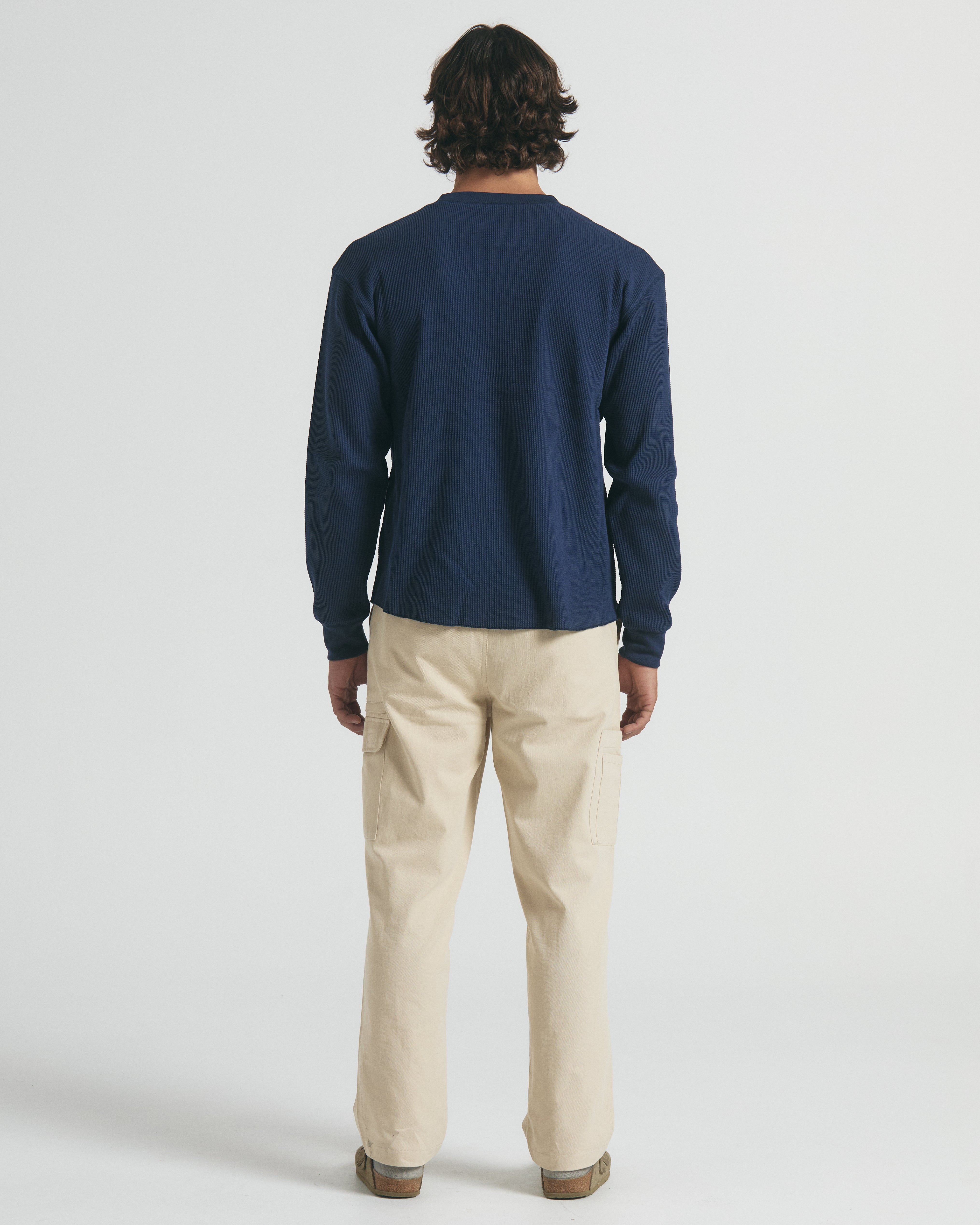 Waffle LS T-Shirt - Navy