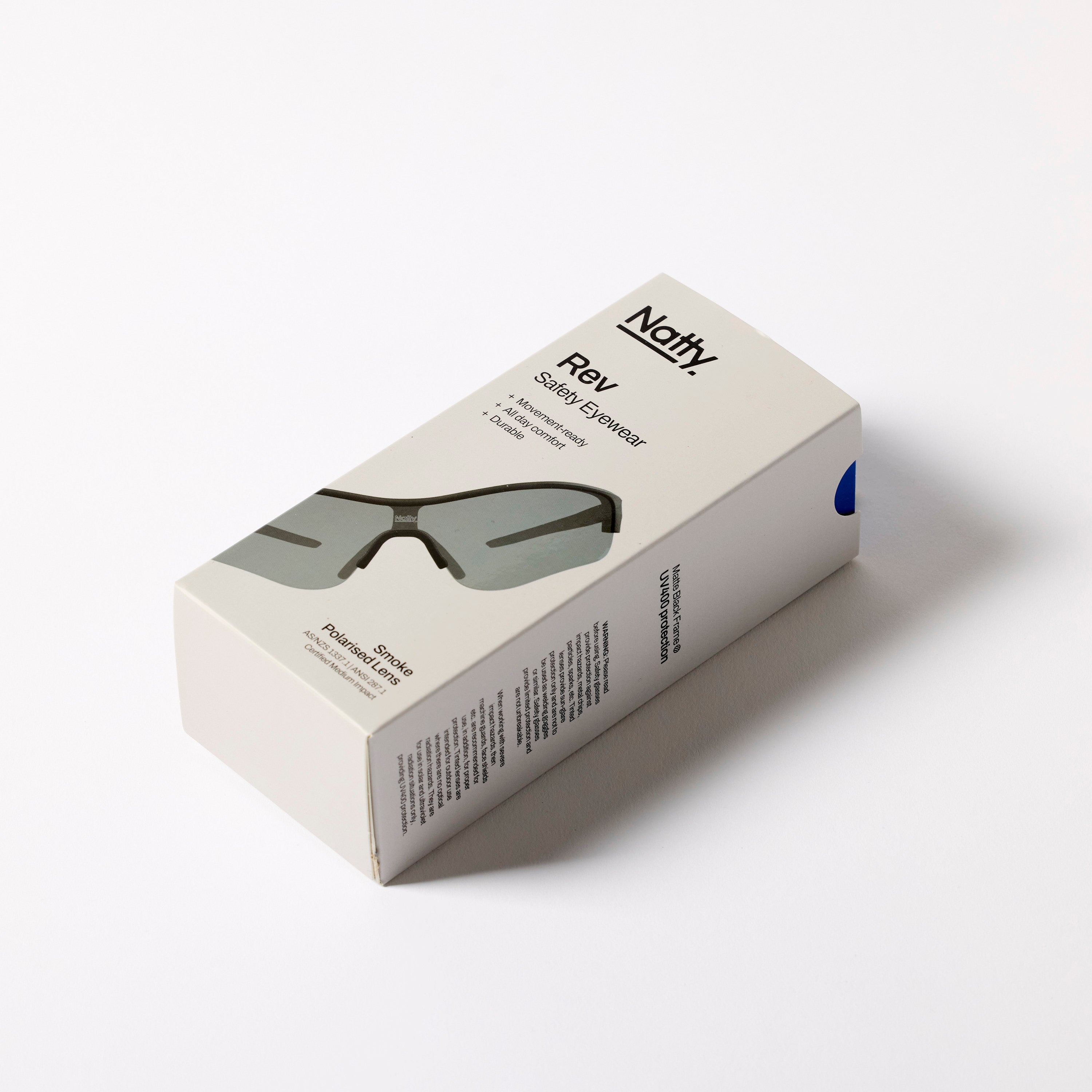 Rev Matte Black / Smoke Polarised Lens Safety Glasses