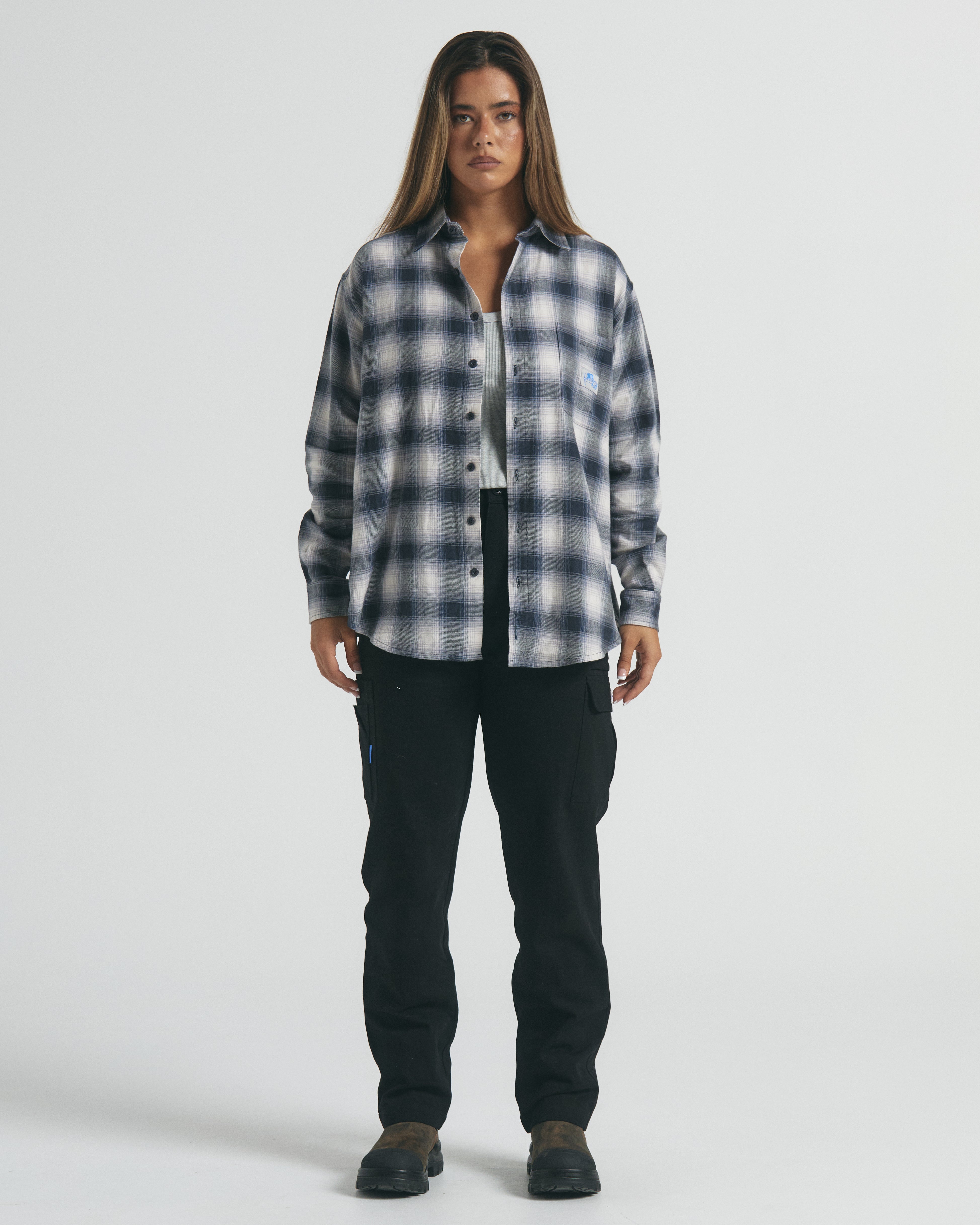 Yard LS Flannel Shirt - Dusty Blue