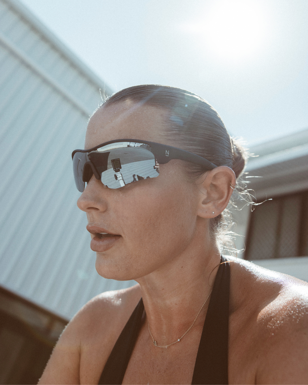 Rev Matte Black / Silver Mirror Polarised Lens Safety Glasses