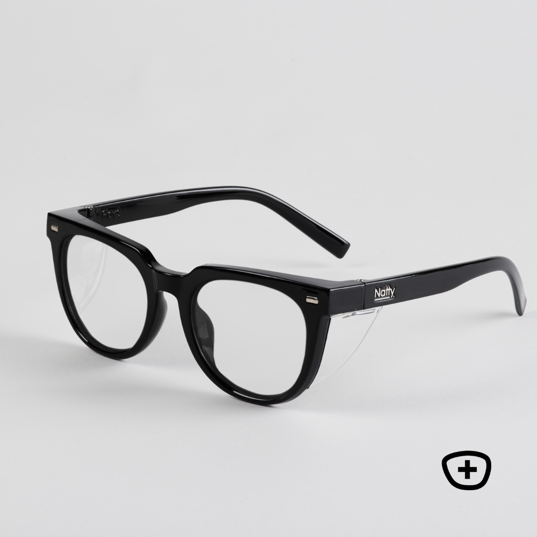 Roys Black Frame Prescription Safety Glasses