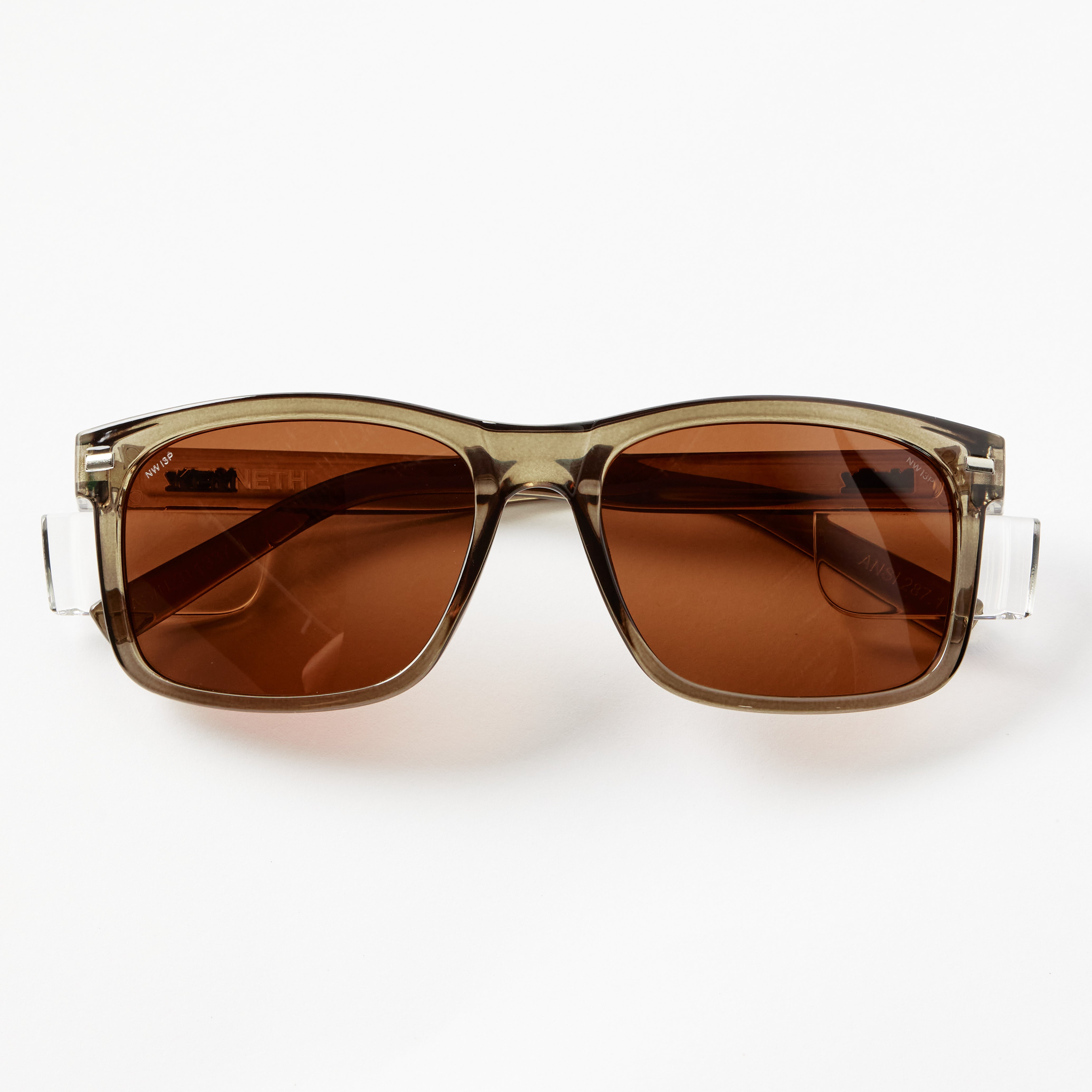 Kenneth Olive Frame / Brown Lens Polarised Safety Glasses