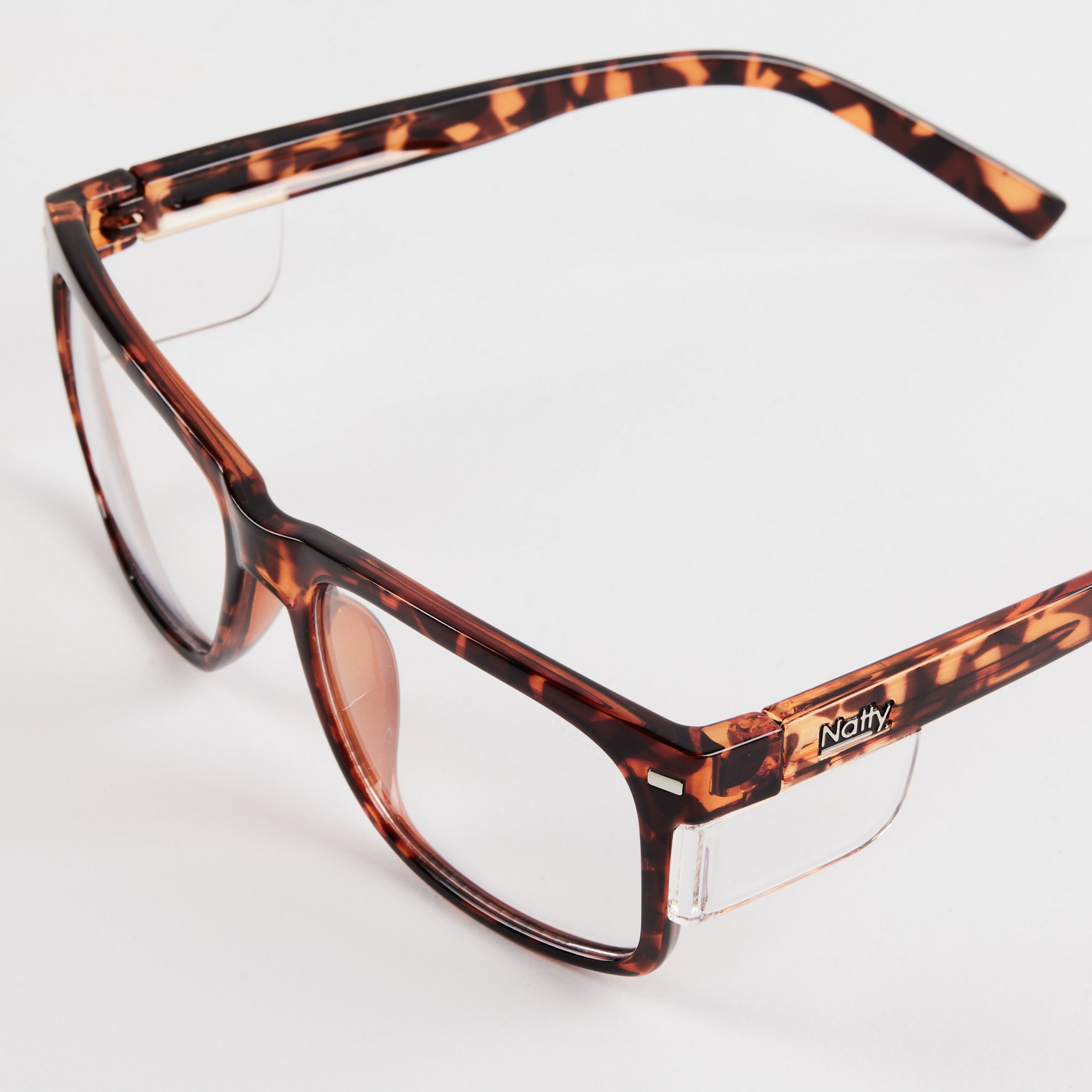 Kenneth Tortoise / Clear Lens Safety Glasses