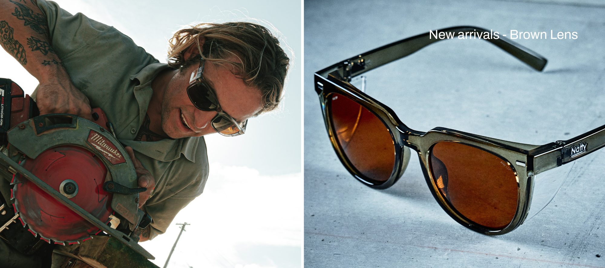 Brown Lens Polarised Safety Glasses