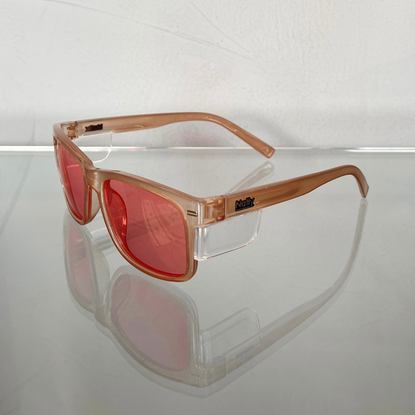 WAREHOUSE SALE: Kenneth Bone Frame / Pink Lens Safety Glasses