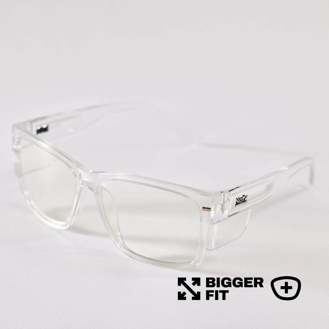 BIG Kenneth Clear Frame Prescription Safety Glasses