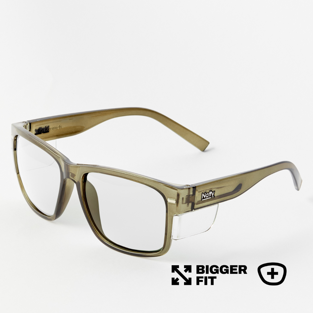 BIG Kenneth Olive Frame Prescription Safety Glasses