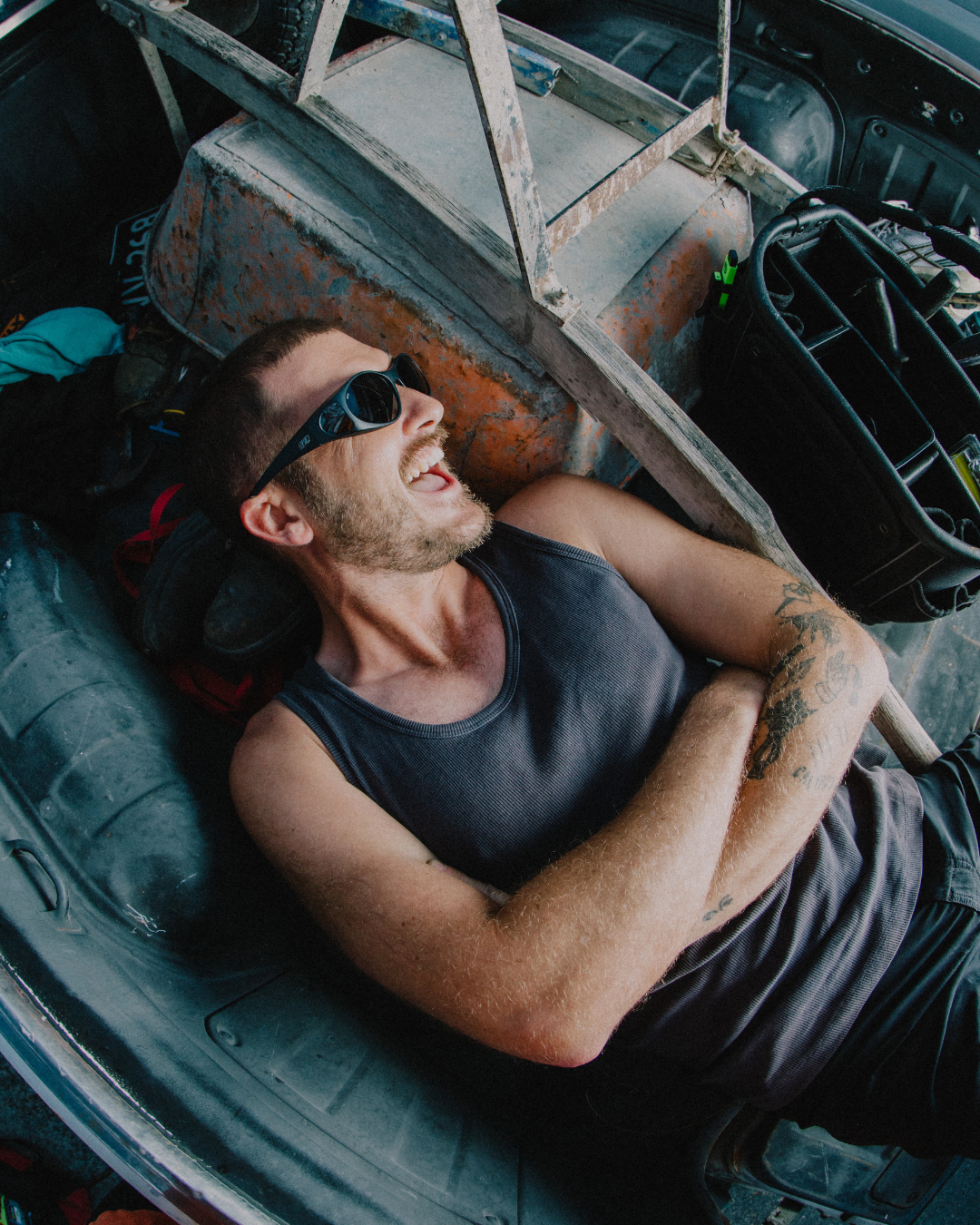 Griffs Matte Gunmetal Polarised Safety Glasses
