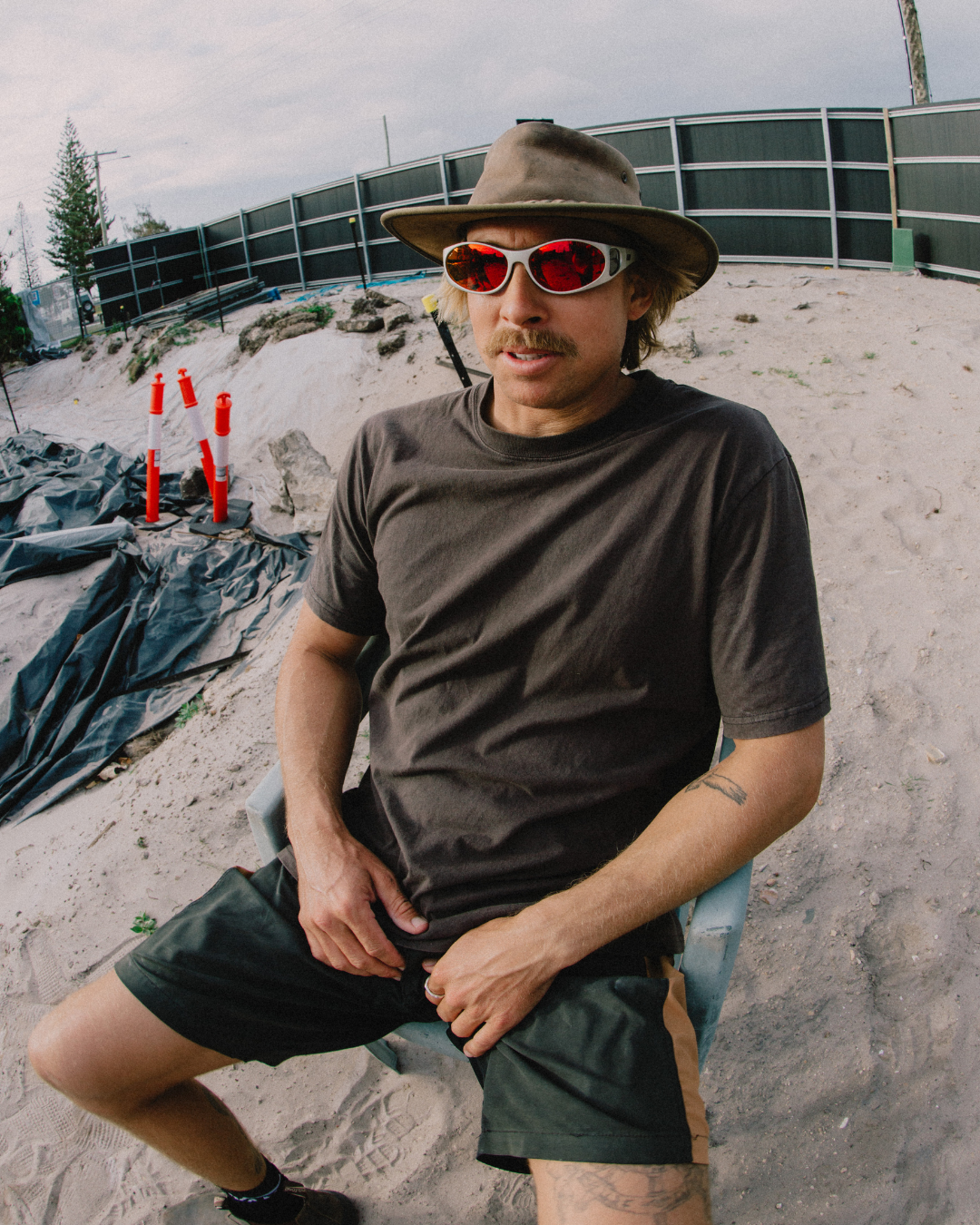 Griffs Matte Silver / Red Mirror Safety Glasses