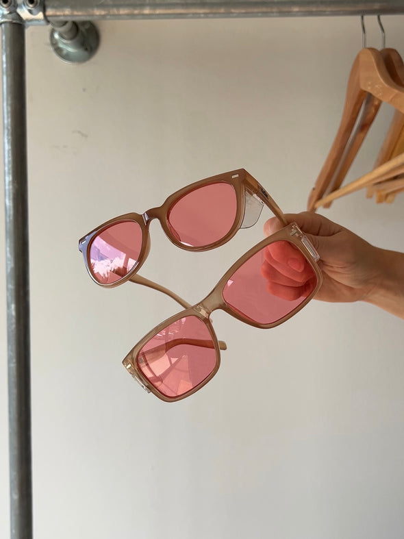 WAREHOUSE SALE: Roys Bone Frame / Pink Lens Safety Glasses