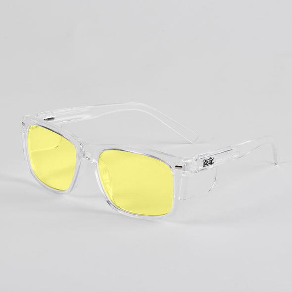 Kenneth Clear Frame / Yellow Lens Polarised Safety Glasses