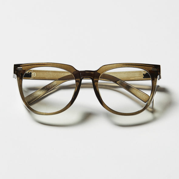 Roys Olive / Clear Lens Safety Glasses