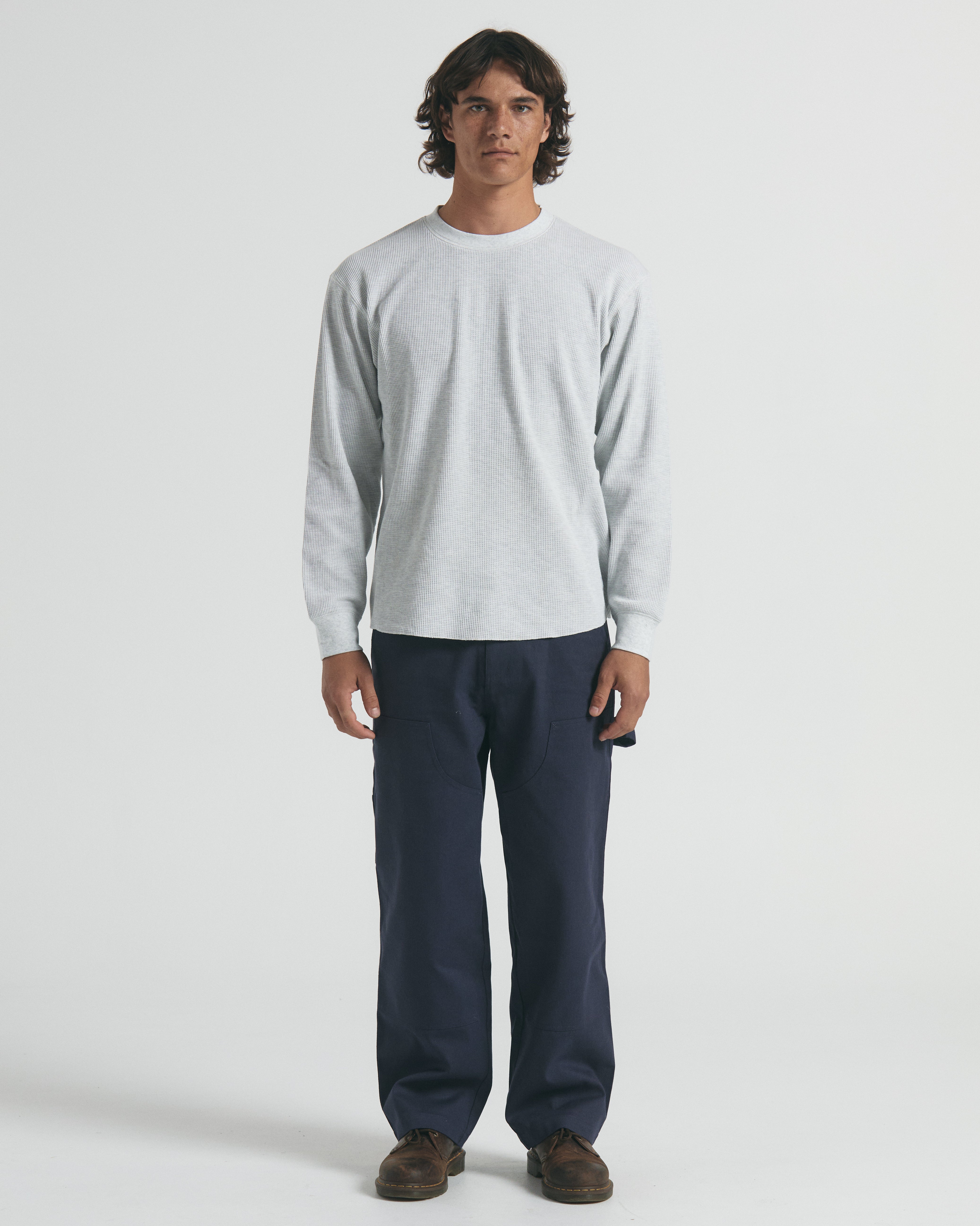 Waffle LS T-Shirt - Grey Marle