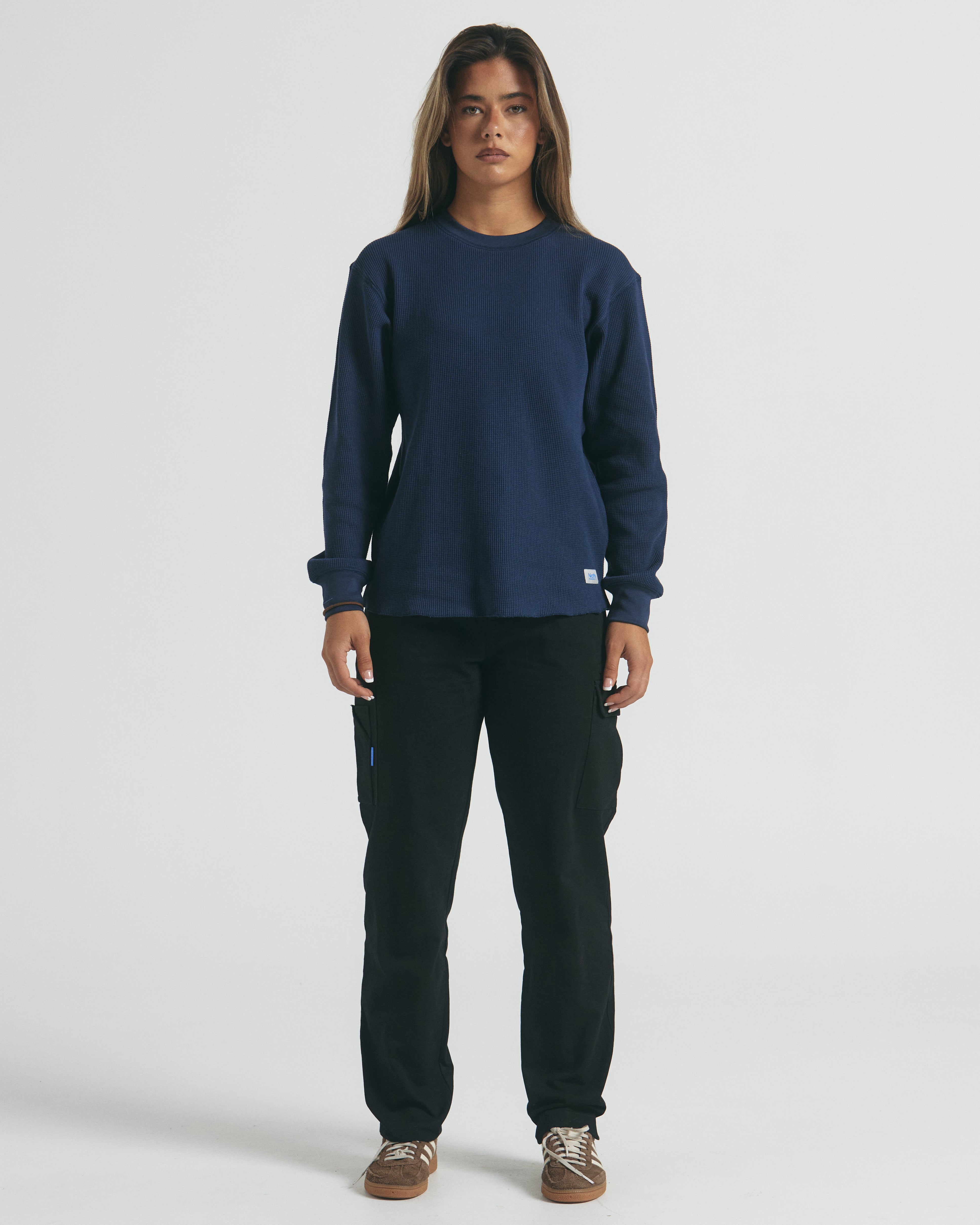 Waffle LS T-Shirt - Navy