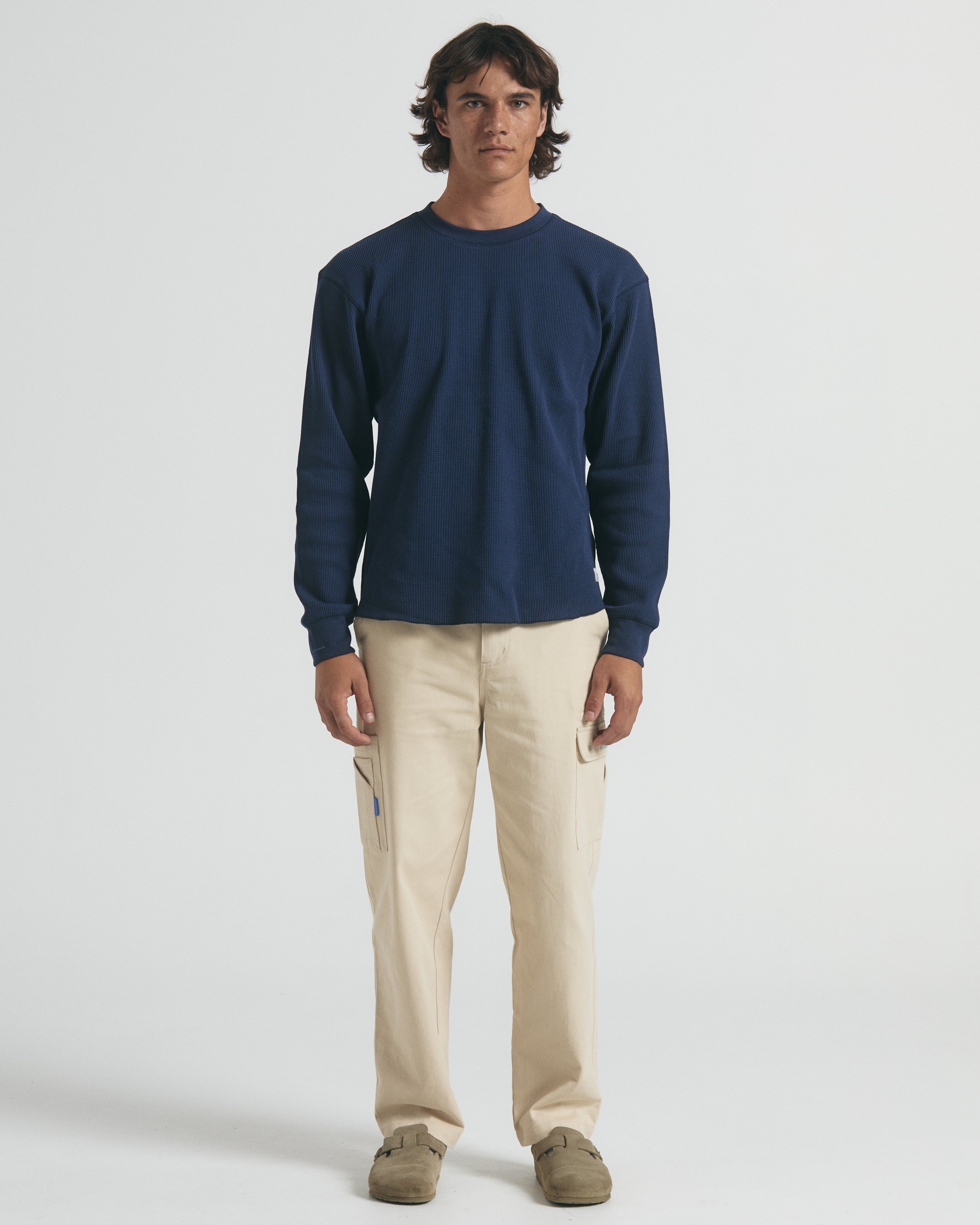 Waffle LS T-Shirt - Navy