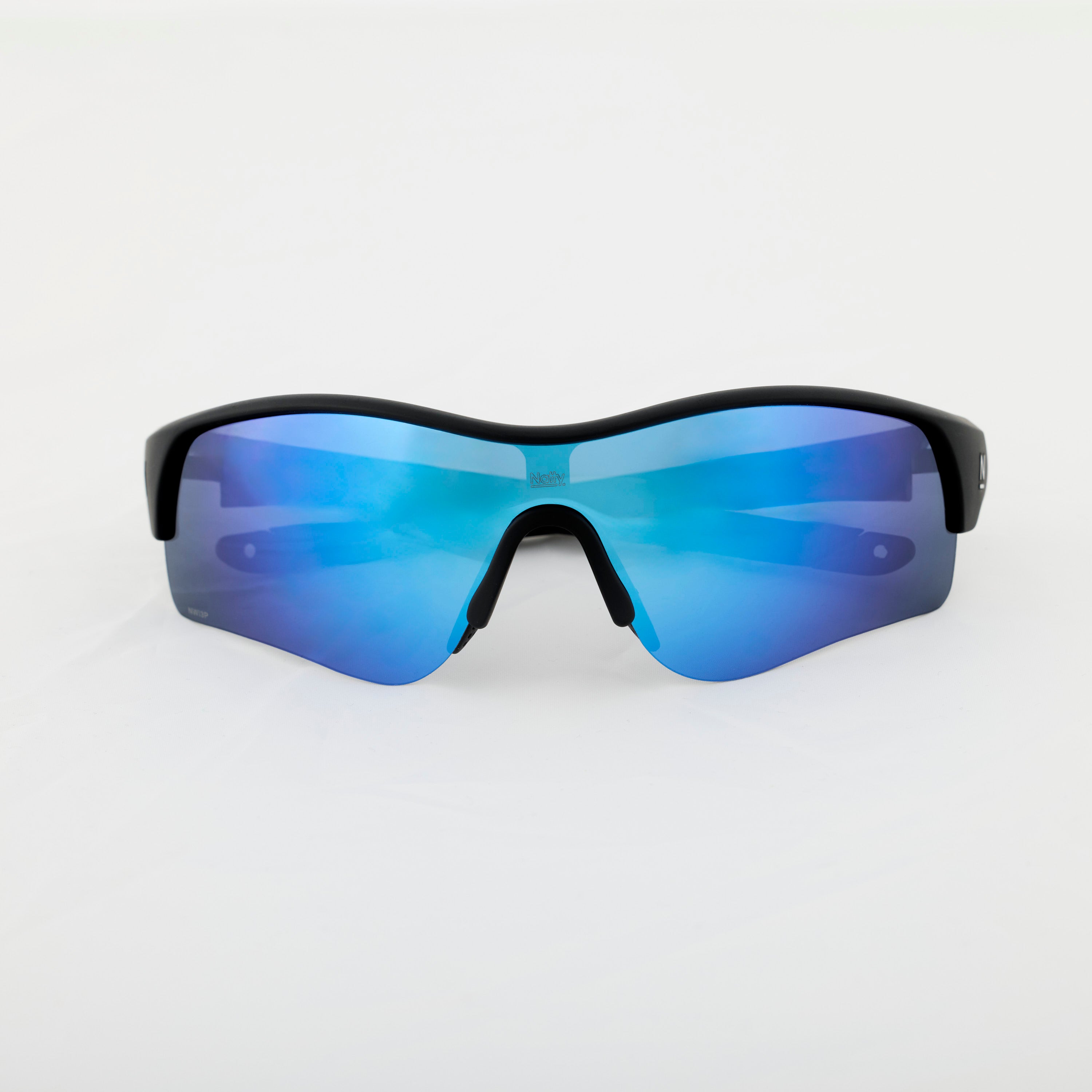 Rev Matte Black / Blue Mirror Polarised Lens Safety Glasses
