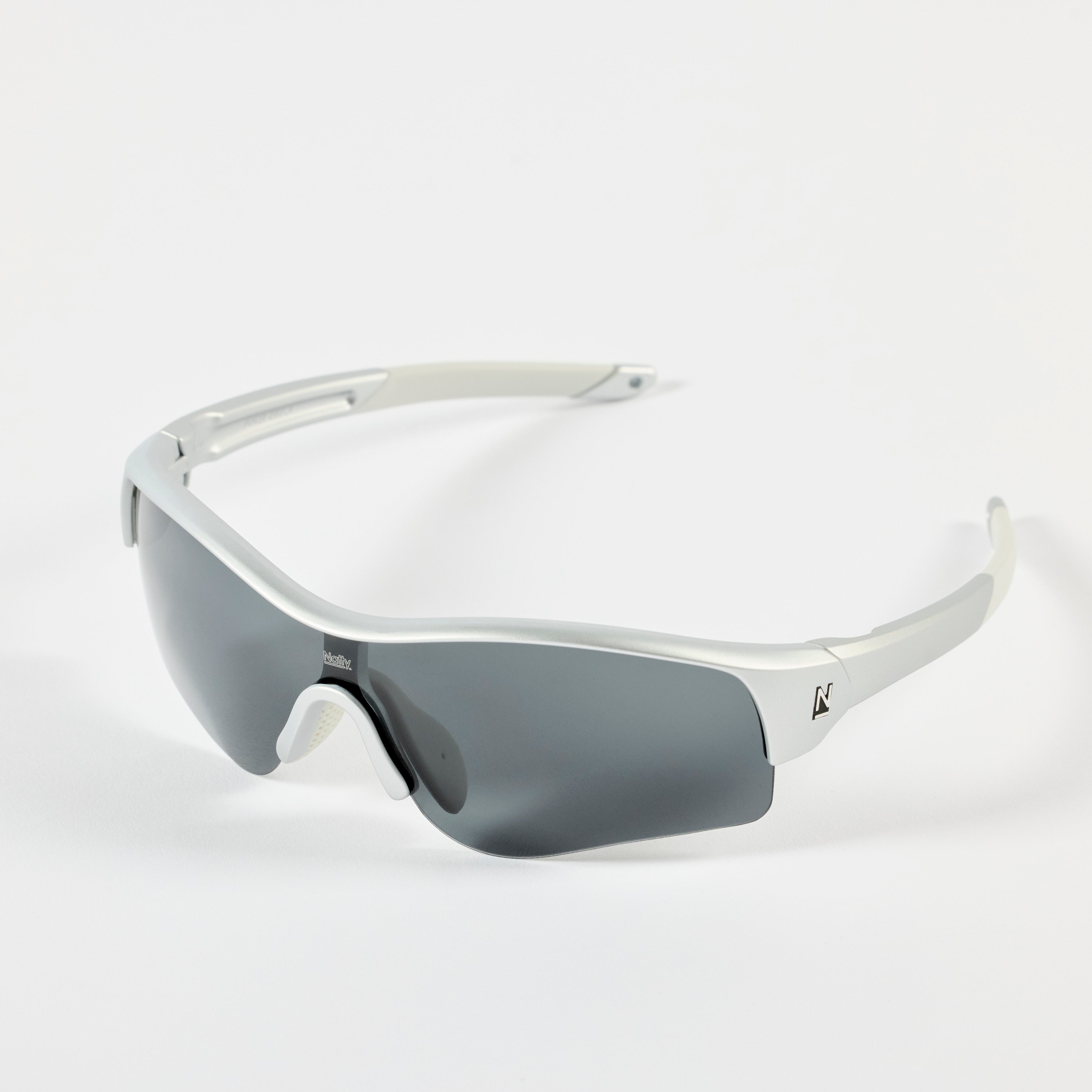 Rev Matte Silver / Smoke Polarised Lens Safety Glasses