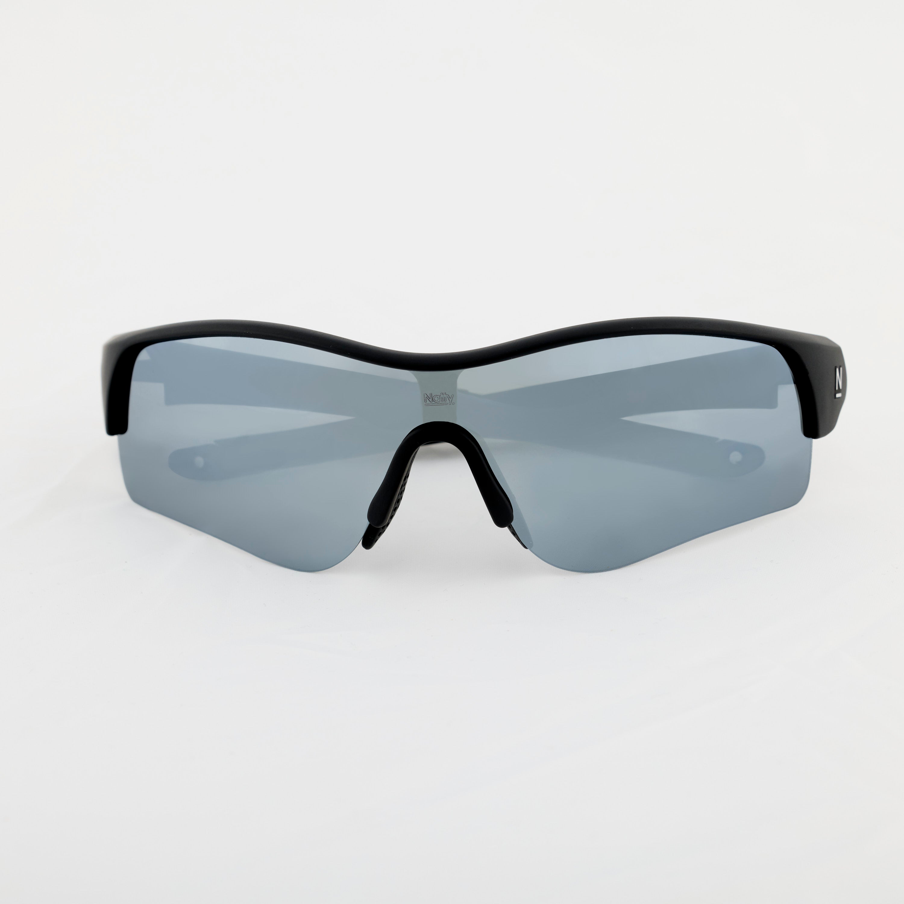 Rev Matte Black / Silver Mirror Polarised Lens Safety Glasses