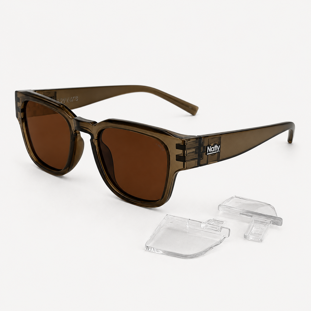 Franks Olive Frame / Brown Polarised Safety Glasses