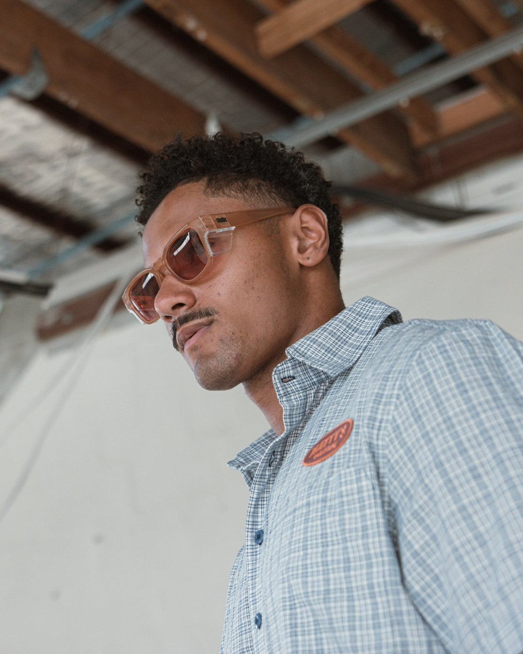Franks Bone Frame / Rose Polarised Safety Glasses