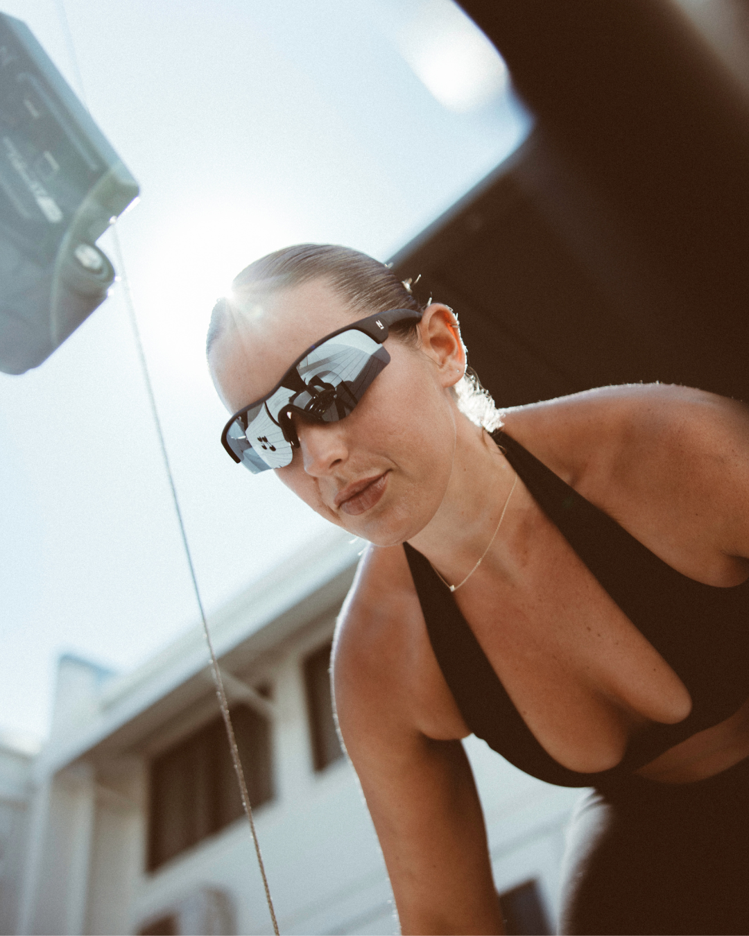 Rev Matte Black / Silver Mirror Polarised Lens Safety Glasses