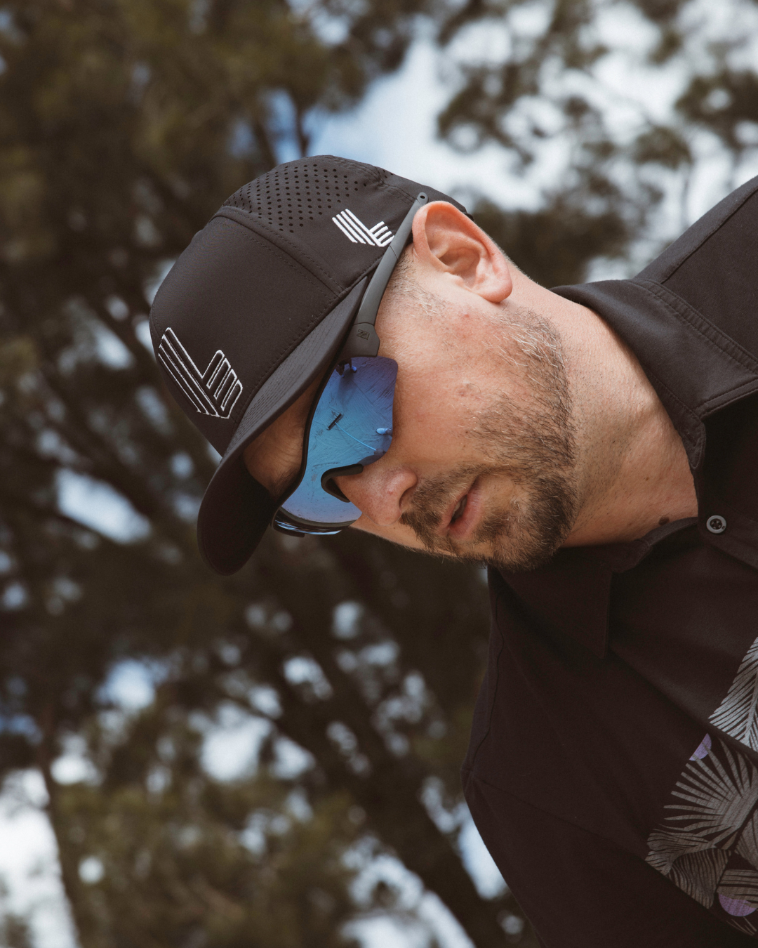 Rev Matte Black / Blue Mirror Polarised Lens Safety Glasses