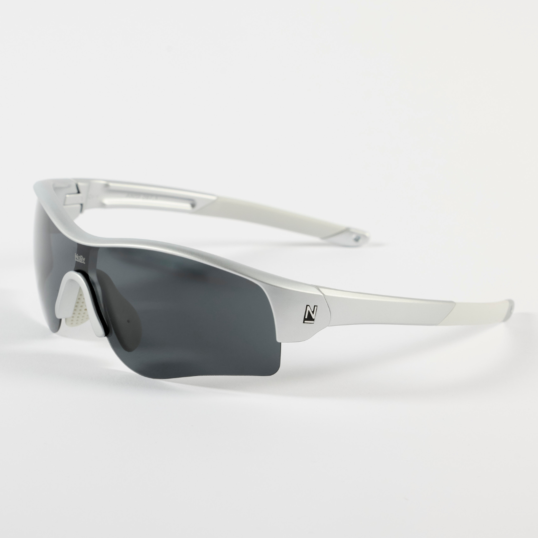 Rev Matte Silver / Smoke Polarised Lens Safety Glasses