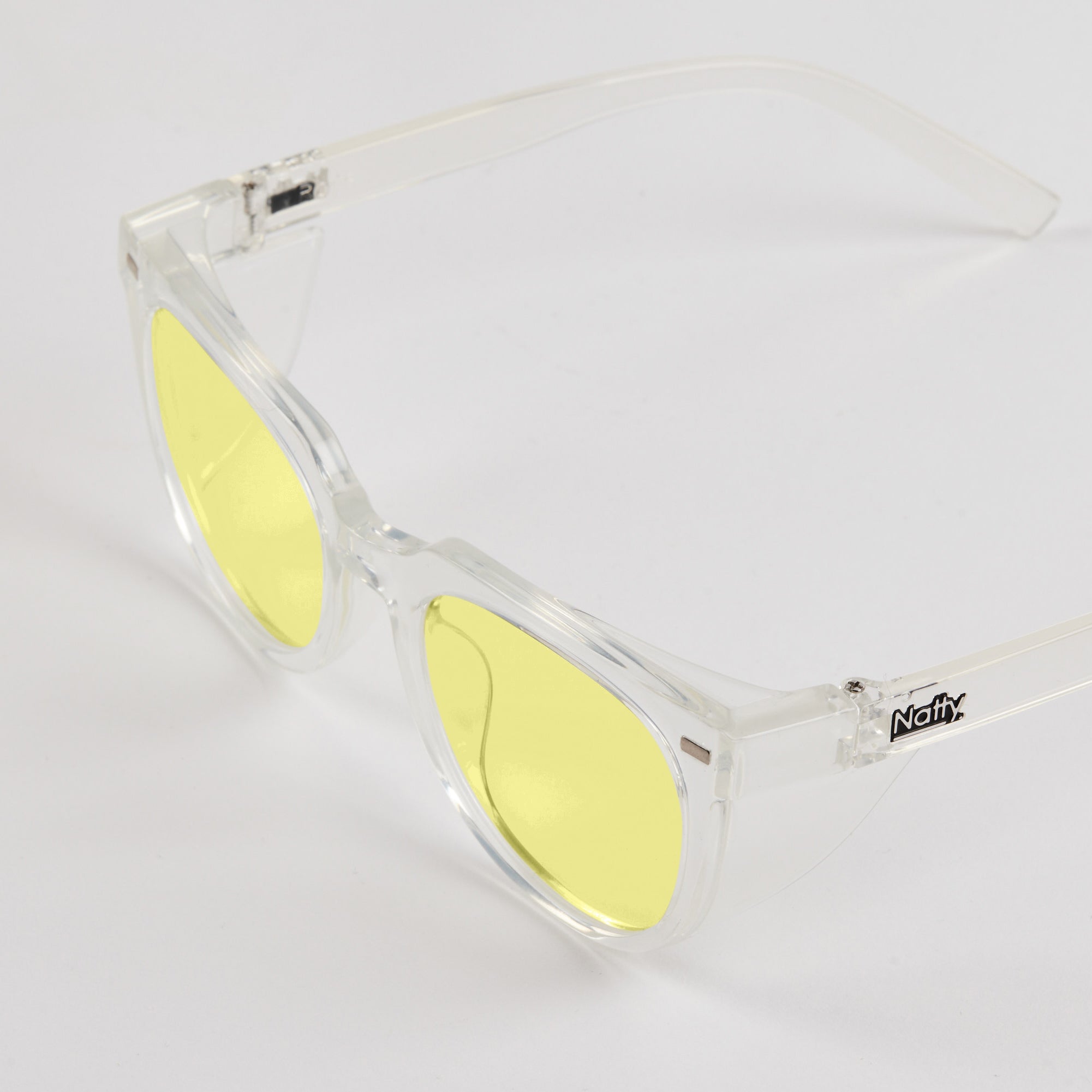 Roys Clear Frame Yellow Lens Polarised Safety Glasses Natty Workwear