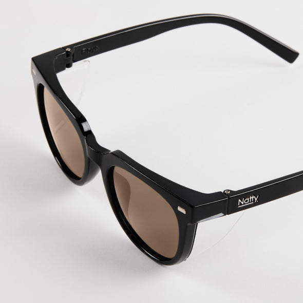 Roys Black Frame / Brown Lens Safety Glasses