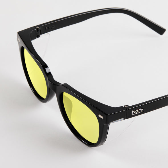 Roys Black Frame / Yellow Lens Polarised Safety Glasses