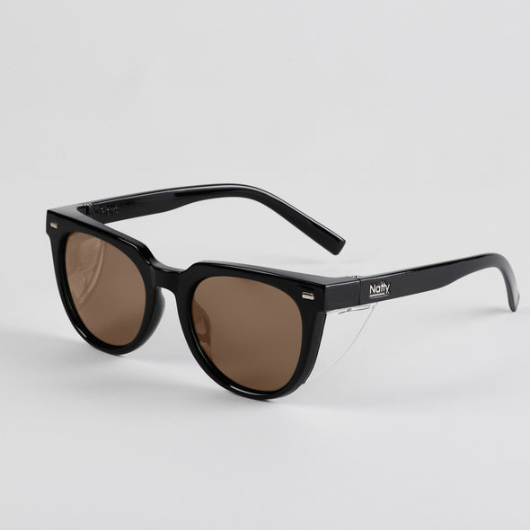 Roys Black Frame / Brown Lens Safety Glasses