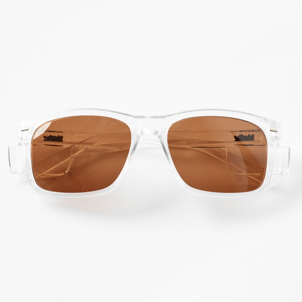 Kenneth Clear Frame / Brown Lens Polarised Safety Glasses