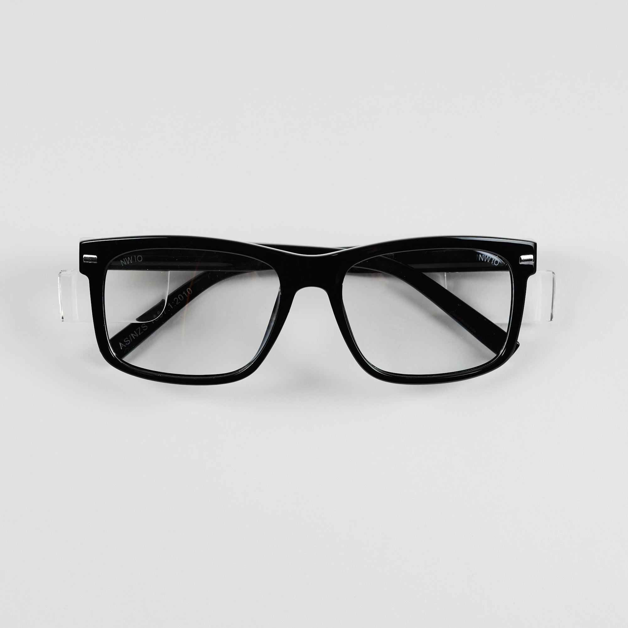 Kenneth Black / Clear Lens Safety Glasses