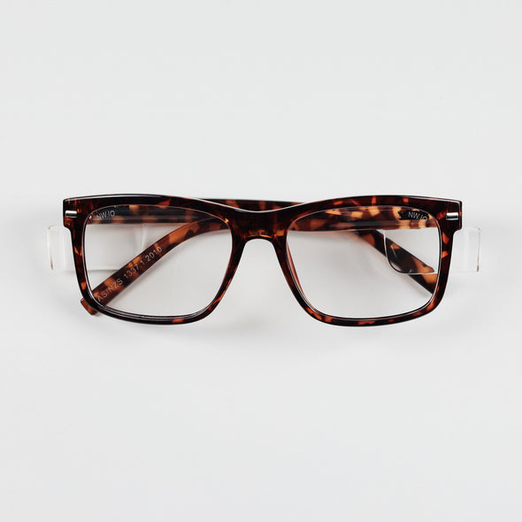 Kenneth Tortoise / Clear Lens Safety Glasses