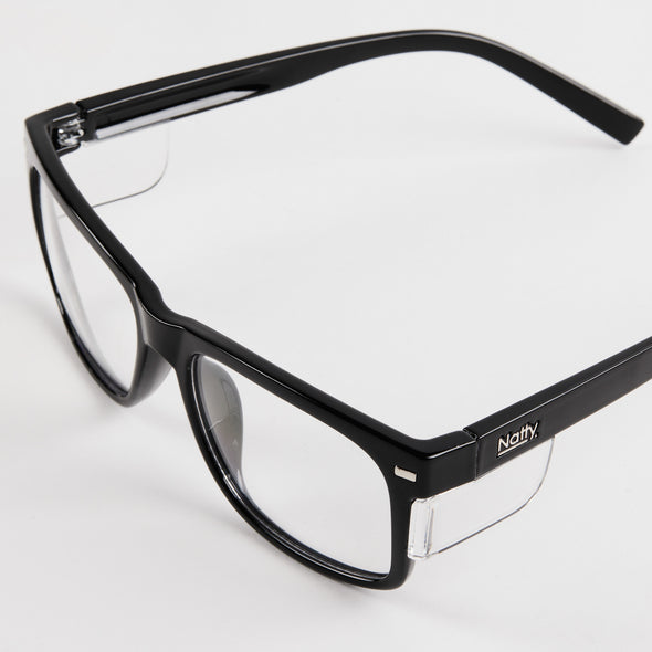 Kenneth Black / Clear Lens Safety Glasses