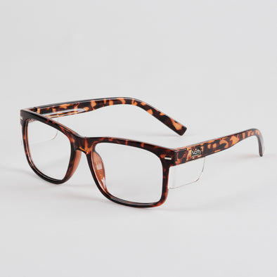 Kenneth Tortoise / Clear Lens Safety Glasses