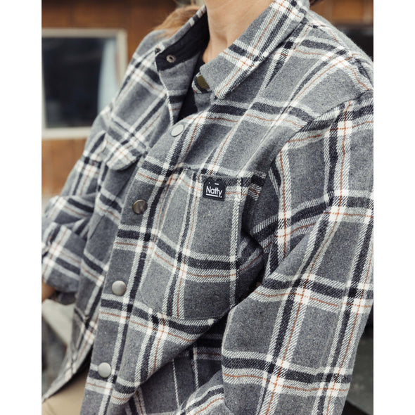 WAREHOUSE SALE: Gray Flannel Shirt/Jacket - Women's